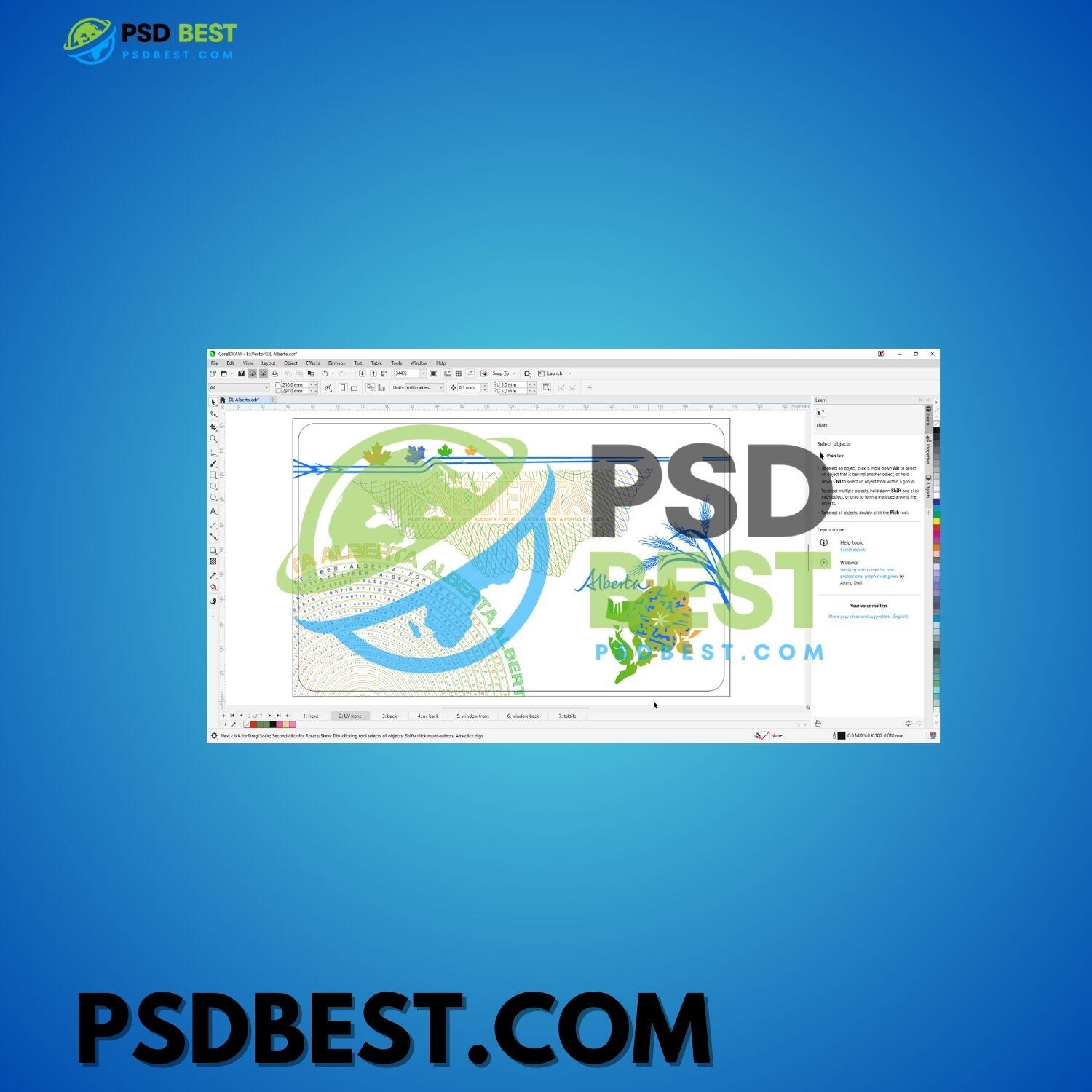 Canada Alberta Driving License Front+Back with UV Included HQ CorelDraw CDR Files - Image 2