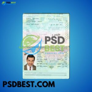Afghanistan Passport Fully Editable Template in PSD Format
