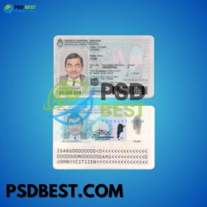 Argentina Fake ID Card Fully Editable PSD Template V2