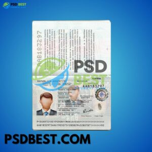 Argentina Passport Fully Editable Template in PSD Format