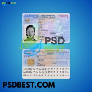 Armenia Fake ID Card Fully Editable PSD Template