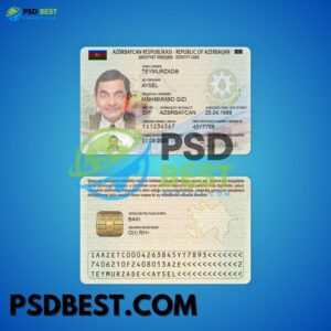 Azerbaijan Fake ID Card Fully Editable PSD Template