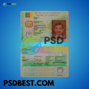 Cameroon Fake ID Card Fully Editable PSD Template