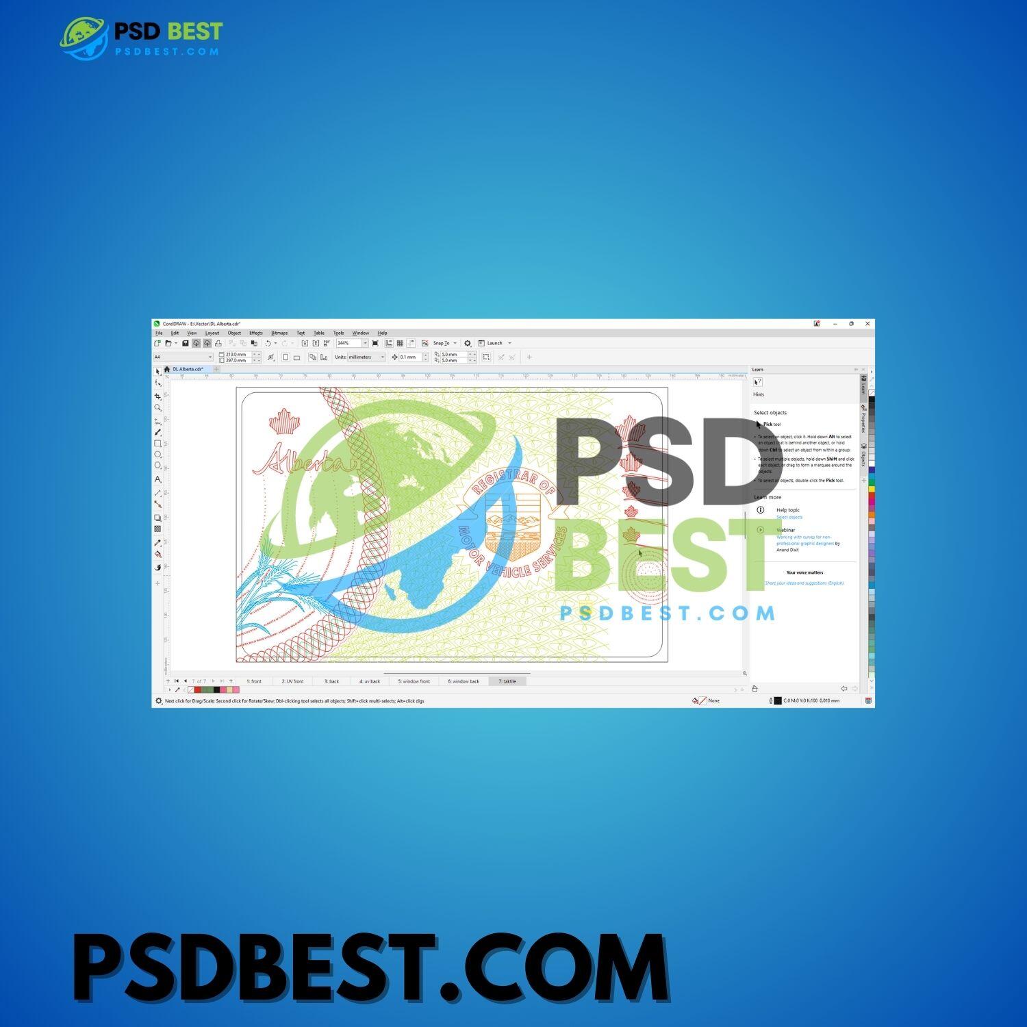 Canada Alberta Driving License Front+Back with UV Included HQ CorelDraw CDR Files - Image 8