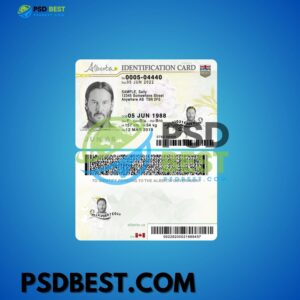 Canada Alberta ID Card Fully Editable PSD Files