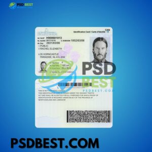 Canada New Brunswick ID Card Fully Editable PSD Files