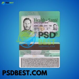 Canada Ontario Health Card PSD Templates