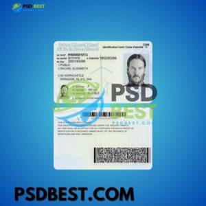 Canada Prince Edward Island ID Card Fully Editable PSD Files
