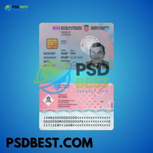 Croatia Fake ID Card Fully Editable PSD Template