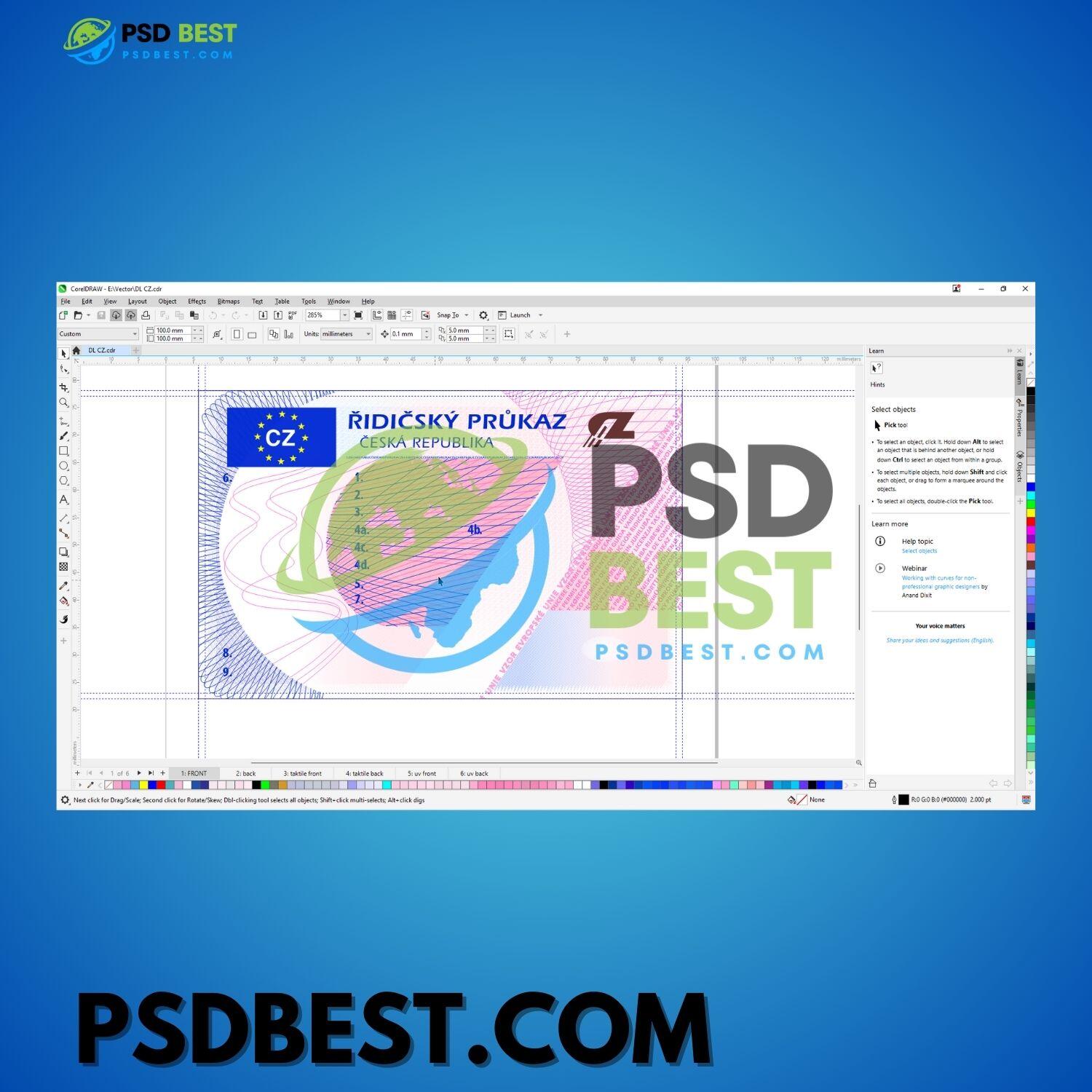 Czech Republic Driving License Front+Back HQ CorelDraw CDR Files V2 - Image 2