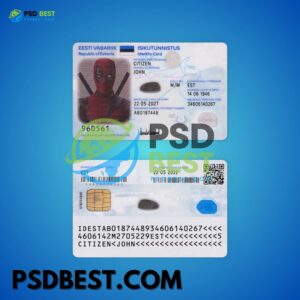 Estonia Fake ID Card Fully Editable PSD Template