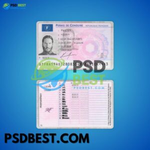 France Driving License Fully Editable PSD Template V2