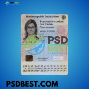 Germany EDA Polizeidienstausweis RS Service ID card PSD Templates