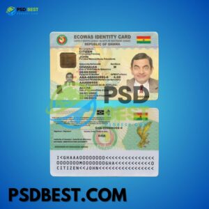 Ghana Fake ID Card Fully Editable PSD Template
