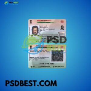 India Adhar Card PSD Templates