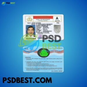 Indonesia Driving License Fully Editable PSD Template