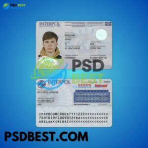 Interpol NEW ID Card Fully Editable PSD Templates with Fonts