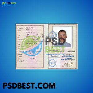 Italy OLD ID Card PSD Template