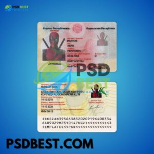 Kyrgyzstan Fake ID Card Fully Editable PSD Template