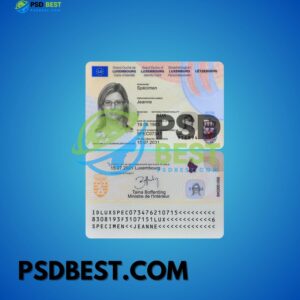 LUXEMBOURG NEW ID CARD PSD TEMPLATES