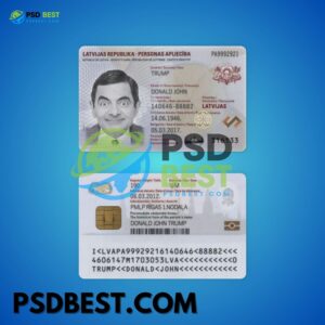 Latvia Fake ID Card Fully Editable PSD Template