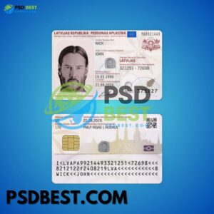 Latvia New Fake ID Card Fully Editable PSD Template