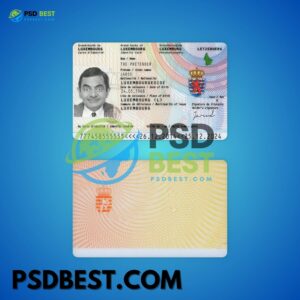 Luxembourg Fake ID Card Fully Editable PSD Template