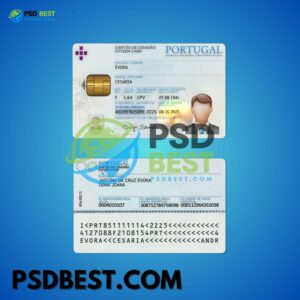 Portugal Fake ID Card Fully Editable PSD Template