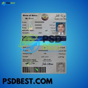 Qatar Fake ID Card PSD Templates