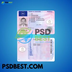 Romania Driving License Fully Editable PSD Template V2