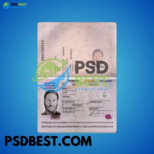 Romania Passport Fully Editable Template in PSD Format V2
