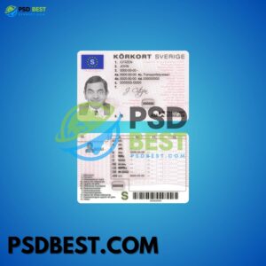 Sweden Driving License Fully Editable PSD Template V2