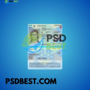 Switzerland G Permit Card Fully Editable PSD Templates