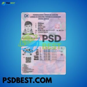 Switzerland New Driver License PSD Templates with Fonts