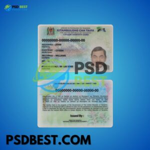 Tanzania Fake ID Card Fully Editable PSD Template