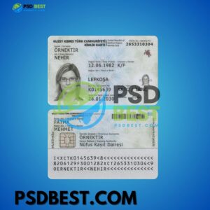 Turkey Republic of Northern Cyprus Identity Card PSD Templates