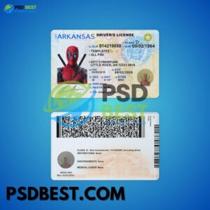 USA Arkansas Driving License PSD Template