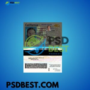 USA California Driving License 2400DPI PSD Template V3