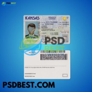 USA Kansas Driving License PSD Template
