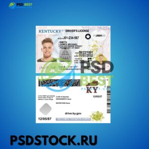 USA Kentucky Driver License Front+Back Vector Templates