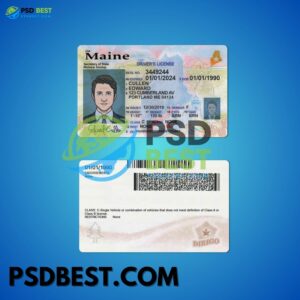 USA Maine Driving License PSD Template