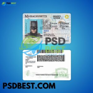 USA Massachusetts Driving License PSD Template V2