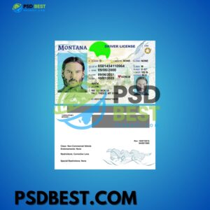 USA Montana Driving License HQ PSD Templates Holo+OVI Included