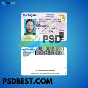 USA NEW Michigan Driving License PSD Template