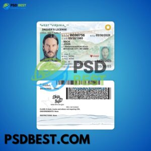 West Virginia 2023 New Driving License PSD Templates